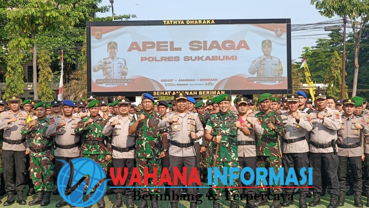 Menjaga Kondusifitas, Dandim 0622/Kab. Sukabumi dan Kapolres melaksanakan Apel gabungan